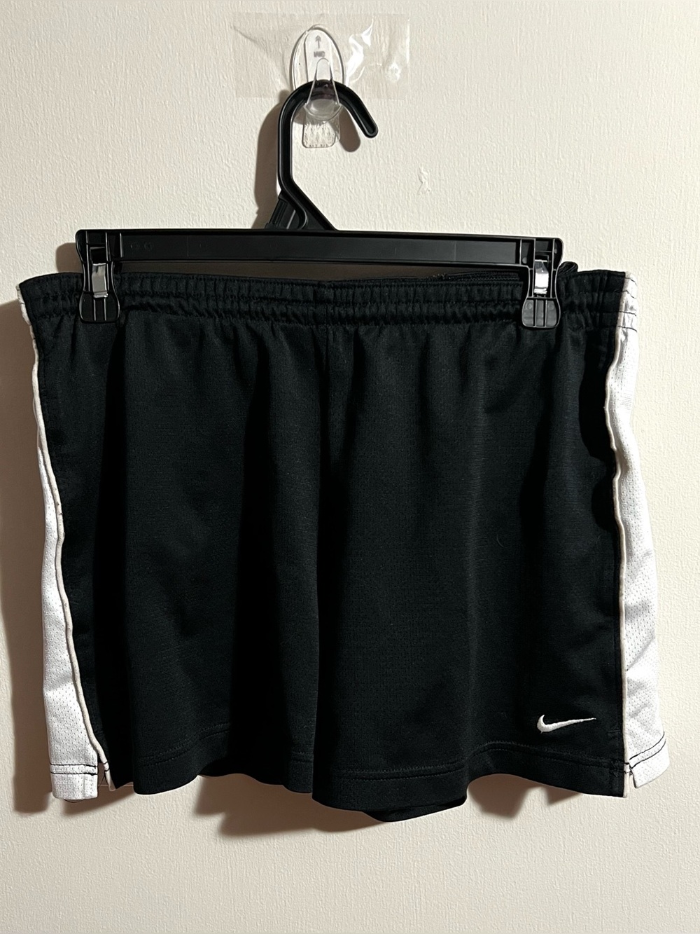 Nike Women's Black Athletic Shorts with White Side Panels